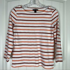 J. Crew Striped 3/4 Sleeve Top